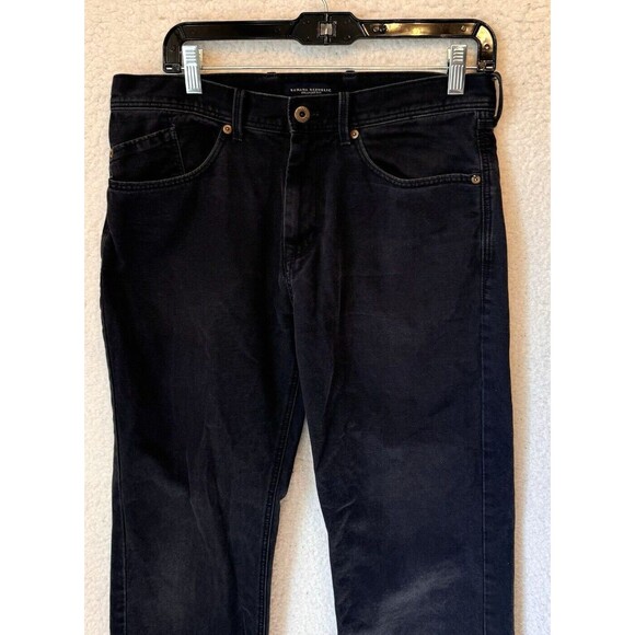 Banana Republic Denim Jeans Men's Size 31Wx30L Straight Fit Black Medium Wash - Picture 5 of 13